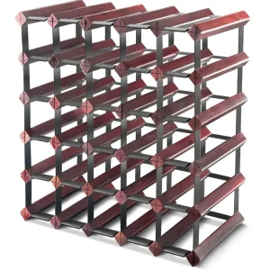 Assembled 30 Bottle Wine Rack - Cherry Finish
