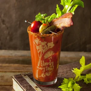 Bloody Mary Time Cocktail Glasses - Set of 3 - Gold, Silver & Black