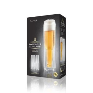 Bottoms Up - Double-Wall Beer Can Glass Set - Set of 2