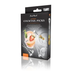 Diamond Cocktail Picks - Clear - Set of 6