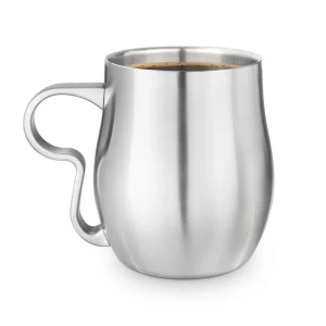 Double-Wall Brushed Stainless Steel Curvy Cup