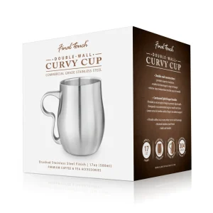 Double-Wall Brushed Stainless Steel Curvy Cup