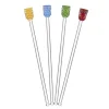 Glass Tiki Head Drink Stirrers - Set of 4