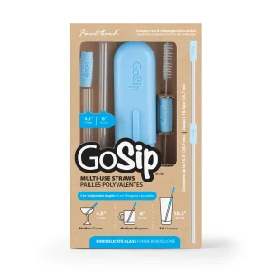 GoSip Glass Reusable Straws - Sky Blue
