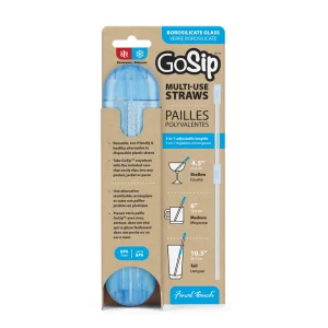 GoSip Glass Reusable Straws -Translucent Blue