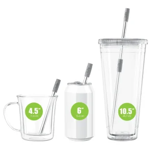 GoSip Stainless Steel Reusable Straws - Grey