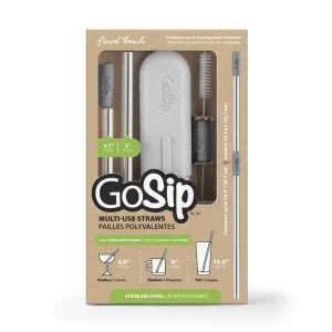 GoSip Stainless Steel Reusable Straws - Grey