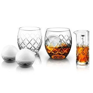 Hand-Cut On The Rock Glass 5 Piece Set