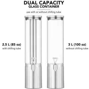 1.5 L Stainless Steel & Glass Beverage Dispenser
