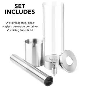 1.5 L Stainless Steel & Glass Beverage Dispenser