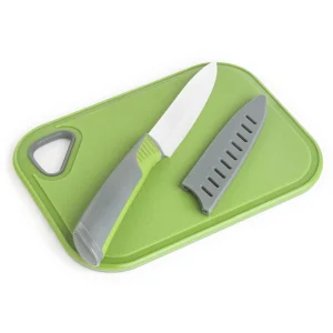 Non-Slip Bar Cutting Board & Ceramic Knife