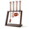 4 Piece Bar Tool Set with Stand - Copper Metal Handles