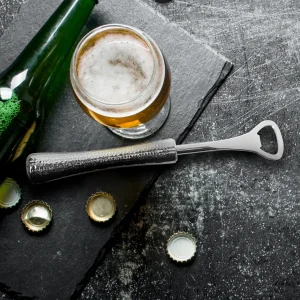 4 Piece Bar Tool Set with Stand - Copper Metal Handles