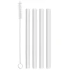 4.5" Reusable Glass Cocktail Straws - Set of 4