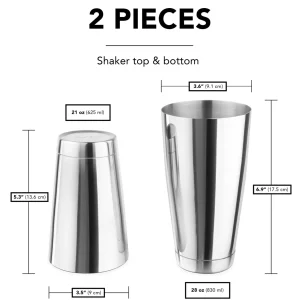 Stainless Steel Boston Cocktail Shaker with Antique Copper Finish (Single Wall)