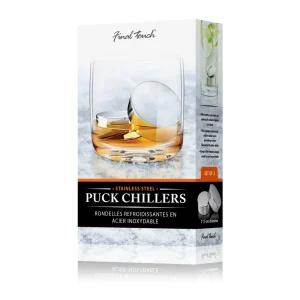Stainless Steel Puck Chillers - Set of 2