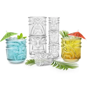 Tiki Shot Glasses - Clear - Set of 4