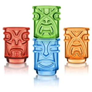 Tiki Shot Glasses - Clear - Set of 4