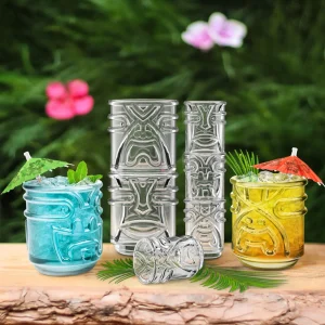 Tiki Shot Glasses - Clear - Set of 4