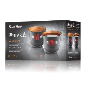 Wood Sake Cups - Set of 2 - Red