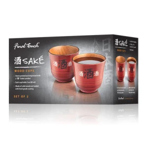 Wood Sake Cups - Set of 2 - Red