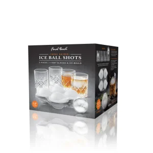 Yarai Shiver Ice Ball Shots - 4 Glasses with Ice Ball Tray