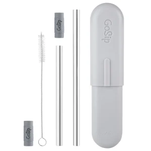 GoSip Stainless Steel Reusable Straws - Grey